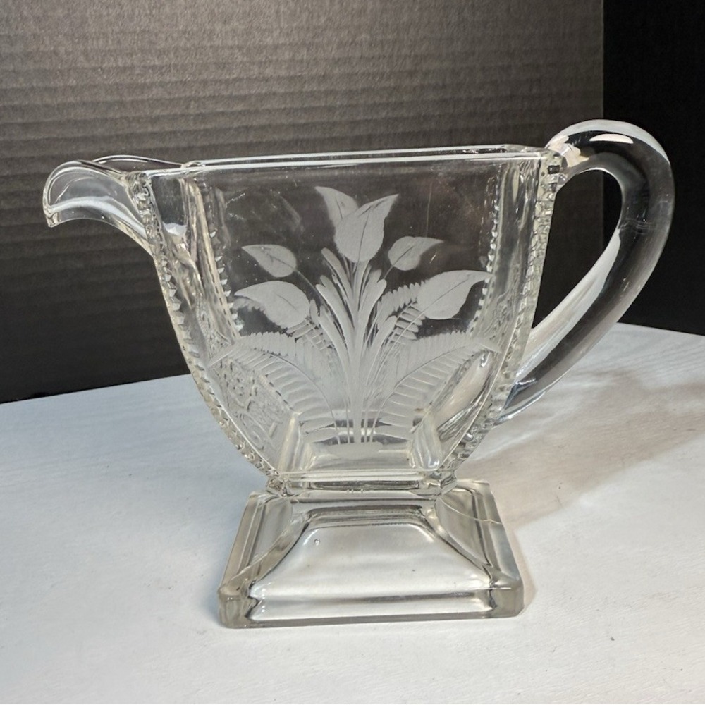 Rare Antique 1880's Riverside Glass EAPG (Jersey Lily) Creamer  475"H